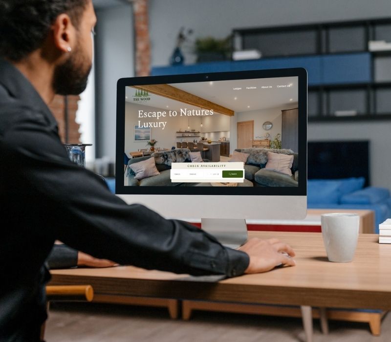 Mockup of the Wood Hotel website